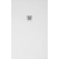 PLATO DE DUCHA 80x80 RESINA BLANCO. TEXTURA PIZARRA ACABADO ANTIDESLIZANTE. VALVULA DE DESAGÜE Y REJILLA METALICA INCLUIDA. -Hogar Baño Tienda 82239494 2