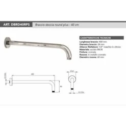 Set De Ducha Redondo Rociador De 25 Cm Brazo De 40 Cm Tecom KITSOF3CR -Hogar Baño Tienda 82502087 3