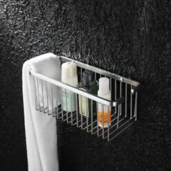 Cesta De Ducha Rectangular Modelo SIR Fabricada En Aluminio De 30 Cm De Largo Para Función Portagel. No Se Oxida -Hogar Baño Tienda 8253491 3
