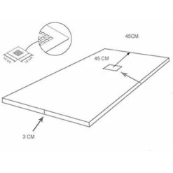 PLATO DE DUCHA DE RESINA PIZARRA CARGA MINERAL GEL COAT BLANCO 80X150 Ral 9003 -Hogar Baño Tienda 8328440 2
