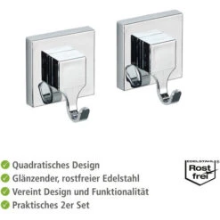 WENKO Vacuum-Loc® Percha Mural Quadro -Hogar Baño Tienda 8439942 3