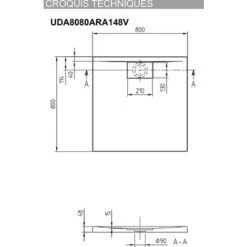 Villeroy & Boch Plato De Ducha Architectura Metalrim, 800 X 800 X 48 Mm, Blanco (UDA8080ARA148V-01) 9 Villeroy & Boch Plato De Ducha Architectura Metalrim, 800 X 800 X 48 Mm, Blanco (UDA8080ARA148V-01) -Hogar Baño Tienda 85581117 3