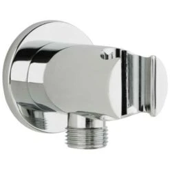 Codo De Salida De Agua Y Soporte Fijo Redondo, Cromado