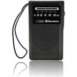 Roadstar TRA-1230BK Radio Portátil FM Analógica, Funciona A Pilas, Toma De Auriculares Transistor Pequeño Y Ligero Negro