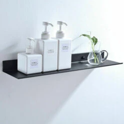 Estante De Baño, Estante De Baño Negro Estantes Flotantes De Aluminio Que Ahorran Espacio Estante De Almacenamiento Tocador Estante De Pared 10 Estante De Baño, Estante De Baño Negro Estantes Flotantes De Aluminio Que Ahorran Espacio Estante De Almacenamiento Tocador Estante De Pared -Hogar Baño Tienda 87662469 4