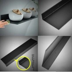 Estante De Baño, Estante De Baño Negro Estantes Flotantes De Aluminio Que Ahorran Espacio Estante De Almacenamiento Tocador Estante De Pared 11 Estante De Baño, Estante De Baño Negro Estantes Flotantes De Aluminio Que Ahorran Espacio Estante De Almacenamiento Tocador Estante De Pared -Hogar Baño Tienda 87662469 5