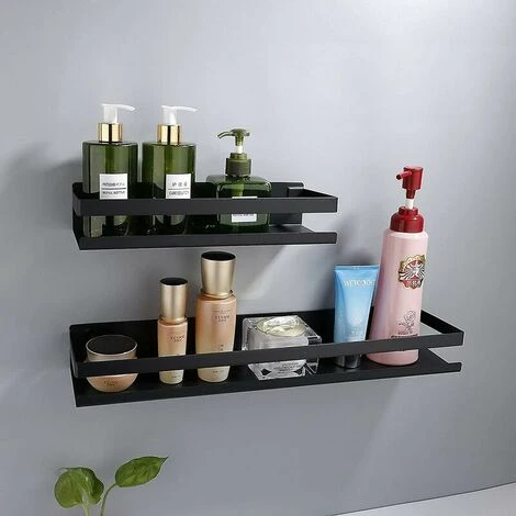 Estante De Pared Para Baño 20-40 Cm Estante De Ducha De Cocina De Baño Negro Mate Moderno (3010.56cm) 5 Estante De Pared Para Baño 20-40 Cm Estante De Ducha De Cocina De Baño Negro Mate Moderno (3010.56cm) - Imagen 3