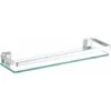 Estante De Baño De Vidrio Templado, Estante De Pared De Ducha De 50 Cm, Estante Frontal De Espejo Rectangular Montado En La Pared Sin Perforaciones Con Soporte De Riel De Aluminio Anodizado -Hogar Baño Tienda 87688900 1
