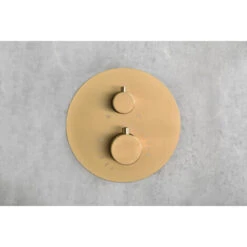 Conjunto De Ducha Termostático Empotrado Monza Oro Cepìllado [ IMEX® ] -Hogar Baño Tienda 88500700 5