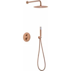 Conjunto De Ducha Termostático Empotrado Monza Oro Cepillado [ IMEX® ]