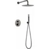 Conjunto De Ducha Termostático Empotrado Monza Black Gun Metal [ IMEX® ]