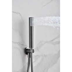 Conjunto De Ducha Termostático Empotrado Monza Black Gun Metal [ IMEX® ] -Hogar Baño Tienda 88500709 4