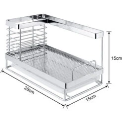 Estanterías Y Cestas De Ducha Organizador De Fregadero Bandeja De Cocina De Acero Inoxidable Portaesponjas Organizador De Lavabo Caddy HENGMEI 8 Estanterías Y Cestas De Ducha Organizador De Fregadero Bandeja De Cocina De Acero Inoxidable Portaesponjas Organizador De Lavabo Caddy HENGMEI -Hogar Baño Tienda 88768983 2