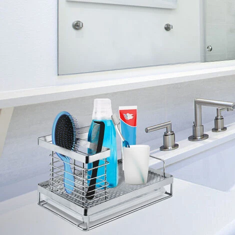 Estanterías Y Cestas De Ducha Organizador De Fregadero Bandeja De Cocina De Acero Inoxidable Portaesponjas Organizador De Lavabo Caddy HENGMEI 7 Estanterías Y Cestas De Ducha Organizador De Fregadero Bandeja De Cocina De Acero Inoxidable Portaesponjas Organizador De Lavabo Caddy HENGMEI - Imagen 5