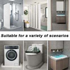 LITZEEBarrera De Inundación Sello De Barra De Umbral Tira De Puerta Interior Plegable Mampara De Baño De Ducha Para Separación Húmeda Y Seca Adecuado Para Cocina Y Baño (100 Cm, Blanco) -Hogar Baño Tienda 88934469 3