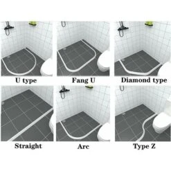 LITZEEBarrera De Inundación Sello De Barra De Umbral Tira De Puerta Interior Plegable Mampara De Baño De Ducha Para Separación Húmeda Y Seca Adecuado Para Cocina Y Baño (100 Cm, Blanco) -Hogar Baño Tienda 88934469 4