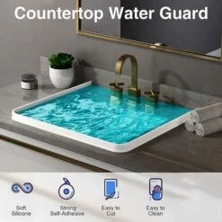 LITZEEBarrera De Inundación Sello De Barra De Umbral Tira De Puerta Interior Plegable Mampara De Baño De Ducha Para Separación Húmeda Y Seca Adecuado Para Cocina Y Baño (100 Cm, Blanco) -Hogar Baño Tienda 88934469 5