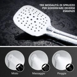 DALMO Columna Ducha, Sistema De Ducha Con Alcachofa, Conjunto Ducha Regulable Metal Completo Con 3 Cabezales De Ducha, Grifo Ducha De Altura Adjustable, Conjunto Combinado De Ducha De ángulo Cariable -Hogar Baño Tienda 89048011 3
