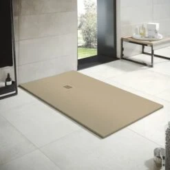 Plato De Ducha Resina - Ancho 70 - Moka Ral-1019 - 70x80 Cm