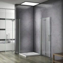 Mamparas Ducha Angular Doble Puerta Plegable 6mm Antical 90x70x185cm -Hogar Baño Tienda 8935589 4