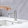 ONECE Grifo De Lavabo, Grifo Baño Monomando, Grifos Mezclador Para Lavabo Anti-ruido, Grifo Lavabo De Acero Inoxidable 304, Aireador Extraíble, Agua Fría Y Caliente, Válvula De Cerámica, Cepillado -Hogar Baño Tienda 90996696 1