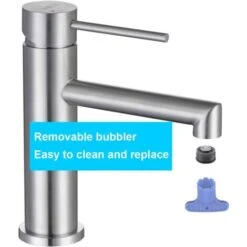 ONECE Grifo De Lavabo, Grifo Baño Monomando, Grifos Mezclador Para Lavabo Anti-ruido, Grifo Lavabo De Acero Inoxidable 304, Aireador Extraíble, Agua Fría Y Caliente, Válvula De Cerámica, Cepillado 8 ONECE Grifo De Lavabo, Grifo Baño Monomando, Grifos Mezclador Para Lavabo Anti-ruido, Grifo Lavabo De Acero Inoxidable 304, Aireador Extraíble, Agua Fría Y Caliente, Válvula De Cerámica, Cepillado -Hogar Baño Tienda 90996696 2