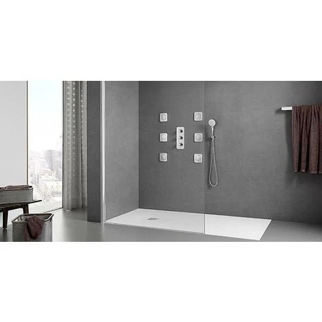 MAMPARAS DE DUCHA FRONTALES PUERTA FIJO WALK IN ANTICAL Outletaseo® 8MM CRISTAL BARRA 60CM-100CM 【50 CM】 4 MAMPARAS DE DUCHA FRONTALES PUERTA FIJO WALK IN ANTICAL Outletaseo® 8MM CRISTAL BARRA 60CM-100CM 【50 CM】 - Imagen 2