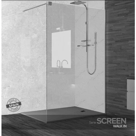 MAMPARAS DE DUCHA FRONTALES PUERTA FIJO WALK IN ANTICAL Outletaseo® 8MM CRISTAL BARRA 60CM-100CM 【60 CM】 5 MAMPARAS DE DUCHA FRONTALES PUERTA FIJO WALK IN ANTICAL Outletaseo® 8MM CRISTAL BARRA 60CM-100CM 【60 CM】 - Imagen 3