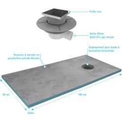 Plato De Ducha De Obra Recortable 160x90cm+ Válvula Horizontal - RAINY 9 Plato De Ducha De Obra Recortable 160x90cm+ Válvula Horizontal - RAINY -Hogar Baño Tienda 92787378 4