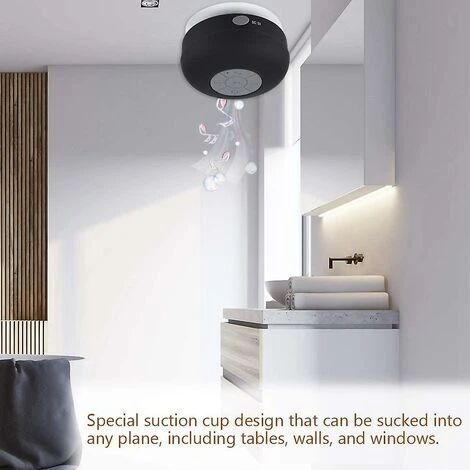 Manos Libres Ip4 Altavoz Bluetooth A Prueba De Agua Micrófono Incorporado Con Ventosa (Negro) 5 Manos Libres Ip4 Altavoz Bluetooth A Prueba De Agua Micrófono Incorporado Con Ventosa (Negro) - Imagen 3