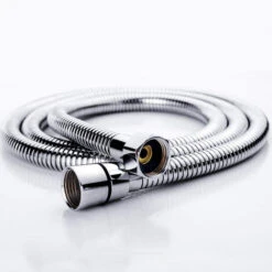 Flexo De Ducha Universal De Acero Inoxidable Extensible Desde 175 A 225 Cm. Con Acabados En Cromo Brillo. Manguera Especialmente Reforzada Para Mayor Resistencia