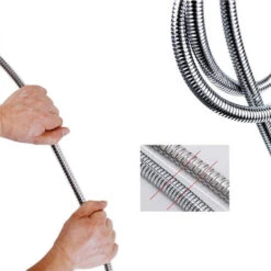 Flexo De Ducha Universal De Acero Inoxidable Extensible Desde 175 A 225 Cm. Con Acabados En Cromo Brillo. Manguera Especialmente Reforzada Para Mayor Resistencia -Hogar Baño Tienda 9409648 4