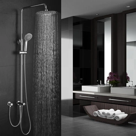 Columna De Ducha SIN GRIFERÍA Extensible De 80 A 120 Cm. Se Conecta A Grifos De Ducha Estandar. Incluye Desviador, 2 Flexos De 60cm Y 175cm, Ducha De Mano Hidromasaje Y Rociador Superior Redondos 3 Columna De Ducha SIN GRIFERÍA Extensible De 80 A 120 Cm. Se Conecta A Grifos De Ducha Estandar. Incluye Desviador, 2 Flexos De 60cm Y 175cm, Ducha De Mano Hidromasaje Y Rociador Superior Redondos