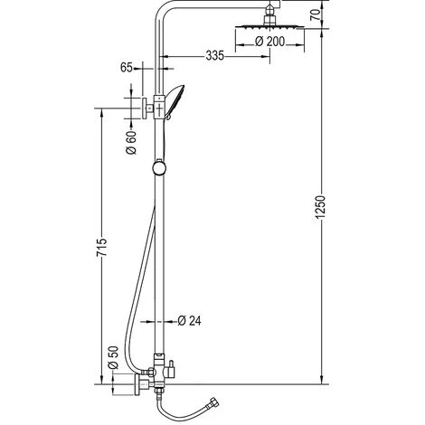 Columna De Ducha SIN GRIFERÍA Extensible De 80 A 120 Cm. Se Conecta A Grifos De Ducha Estandar. Incluye Desviador, 2 Flexos De 60cm Y 175cm, Ducha De Mano Hidromasaje Y Rociador Superior Redondos 7 Columna De Ducha SIN GRIFERÍA Extensible De 80 A 120 Cm. Se Conecta A Grifos De Ducha Estandar. Incluye Desviador, 2 Flexos De 60cm Y 175cm, Ducha De Mano Hidromasaje Y Rociador Superior Redondos - Imagen 5