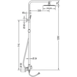 Columna De Ducha SIN GRIFERÍA Extensible De 80 A 120 Cm. Se Conecta A Grifos De Ducha Estandar. Incluye Desviador, 2 Flexos De 60cm Y 175cm, Ducha De Mano Y Rociador Superior Diseño Cuadrado -Hogar Baño Tienda 9409664 5