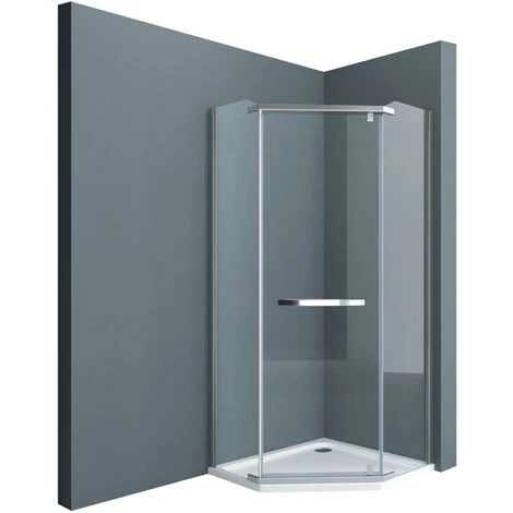 Doporro® Cabina De Ducha Pentagonal Rav08K 80x80x190 Mampara De Vidrio De Seguridad ESG Transparente Con Revestimiento Para Fácil Limpieza 3 Doporro® Cabina De Ducha Pentagonal Rav08K 80x80x190 Mampara De Vidrio De Seguridad ESG Transparente Con Revestimiento Para Fácil Limpieza