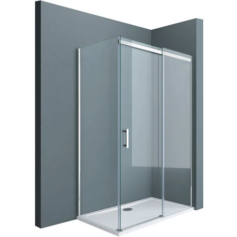 Doporro® Cabina De Ducha De Esquina Diseño Ravenna18, 70x100x195cm Con Puerta Corrediza Y Vidrio Templado De Seguridad Transparente, Entrada Izquierda Incluye Revestimiento Para Facil Limpieza 3 Doporro® Cabina De Ducha De Esquina Diseño Ravenna18, 70x100x195cm Con Puerta Corrediza Y Vidrio Templado De Seguridad Transparente, Entrada Izquierda Incluye Revestimiento Para Facil Limpieza