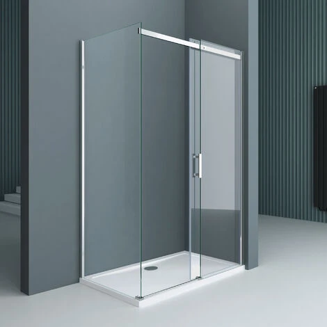 Doporro® Cabina De Ducha De Esquina Diseño Ravenna18, 70x100x195cm Con Puerta Corrediza Y Vidrio Templado De Seguridad Transparente, Entrada Izquierda Incluye Revestimiento Para Facil Limpieza 4 Doporro® Cabina De Ducha De Esquina Diseño Ravenna18, 70x100x195cm Con Puerta Corrediza Y Vidrio Templado De Seguridad Transparente, Entrada Izquierda Incluye Revestimiento Para Facil Limpieza - Imagen 2