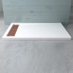 Doporro® Plato De Ducha Plano 80x120x5cm Diseño Xetro04W En Blanco Rectangular Fabricado En Acrílico Con Cubierta De Oro Rosa Adecuada Para Instalación A Nivel Del Suelo 9 Doporro® Plato De Ducha Plano 80x120x5cm Diseño Xetro04W En Blanco Rectangular Fabricado En Acrílico Con Cubierta De Oro Rosa Adecuada Para Instalación A Nivel Del Suelo -Hogar Baño Tienda 95192006 3