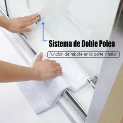 SONNI Cabina De Ducha 120x80cm Esquina Entrada Doble Puerta Corredera Cristal Real -Hogar Baño Tienda 95216917 4