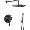 VALAZ Ducha Empotrada Monomando Pared Redonda Negro Mate Serie Jucar - 20cm 1 VALAZ Ducha Empotrada Monomando Pared Redonda Negro Mate Serie Jucar - 20cm -Hogar Baño Tienda 95400366 1