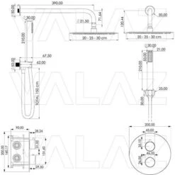 VALAZ Ducha Empotrada Monomando Pared Redonda Negro Mate Serie Jucar - 20cm 5 VALAZ Ducha Empotrada Monomando Pared Redonda Negro Mate Serie Jucar - 20cm -Hogar Baño Tienda 95400366 2