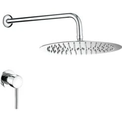 VALAZ Ducha Empotrada Monomando 1 Via Redonda Cromada A Pared Serie Guadiana - 20cm