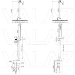 VALAZ Ducha Encastrada Monomando A Ras Techo Cuadrada Negro Mate Serie Tajo - 30cm 6 VALAZ Ducha Encastrada Monomando A Ras Techo Cuadrada Negro Mate Serie Tajo - 30cm -Hogar Baño Tienda 95400629 2