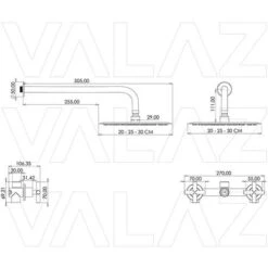 VALAZ Ducha Empotrada Bimando Redonda De 1 Salida/vía Negro Mate Serie Nalon - 20cm -Hogar Baño Tienda 95400793 2