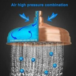 Cabezal De Ducha De Cobre, 20 Cm (8 Pulgadas) De Diámetro, Cabezal De Ducha Fijo De Alta Presión Con Cabezal De Ducha De ángulo Ajustable Cabezal De Ducha De Lluvia - Dorado 9 Cabezal De Ducha De Cobre, 20 Cm (8 Pulgadas) De Diámetro, Cabezal De Ducha Fijo De Alta Presión Con Cabezal De Ducha De ángulo Ajustable Cabezal De Ducha De Lluvia - Dorado -Hogar Baño Tienda 95481163 3