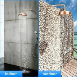 Cabezal De Ducha De Cobre, 20 Cm (8 Pulgadas) De Diámetro, Cabezal De Ducha Fijo De Alta Presión Con Cabezal De Ducha De ángulo Ajustable Cabezal De Ducha De Lluvia - Dorado 11 Cabezal De Ducha De Cobre, 20 Cm (8 Pulgadas) De Diámetro, Cabezal De Ducha Fijo De Alta Presión Con Cabezal De Ducha De ángulo Ajustable Cabezal De Ducha De Lluvia - Dorado -Hogar Baño Tienda 95481163 5