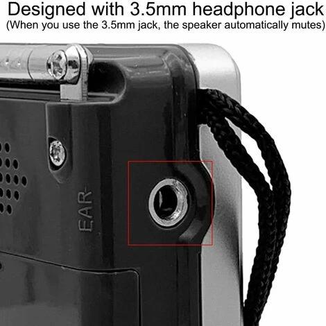 Mini Altavoz De Transistor De Radio Portátil Sintonizador Analógico FM/AM Botón De Sintonización Enchufe De Conector De 3,5 Mm 4 Mini Altavoz De Transistor De Radio Portátil Sintonizador Analógico FM/AM Botón De Sintonización Enchufe De Conector De 3,5 Mm - Imagen 2