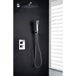 Griferia De Ducha Empotrada De Acero Inoxidable Termostática Pared Serie Cies - IMEX