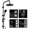 Columna De Ducha Altura Y Bajada Altura Ajustable Set Completo Ducha Negra -Hogar Baño Tienda 96069371 1